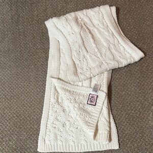 Juicy Coture Cream Cable Knit scarf